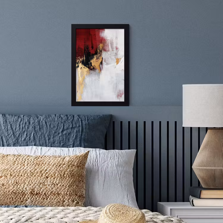 Poster met lijst - Rood - Marmer - Abstract - Goud - Modern — 4