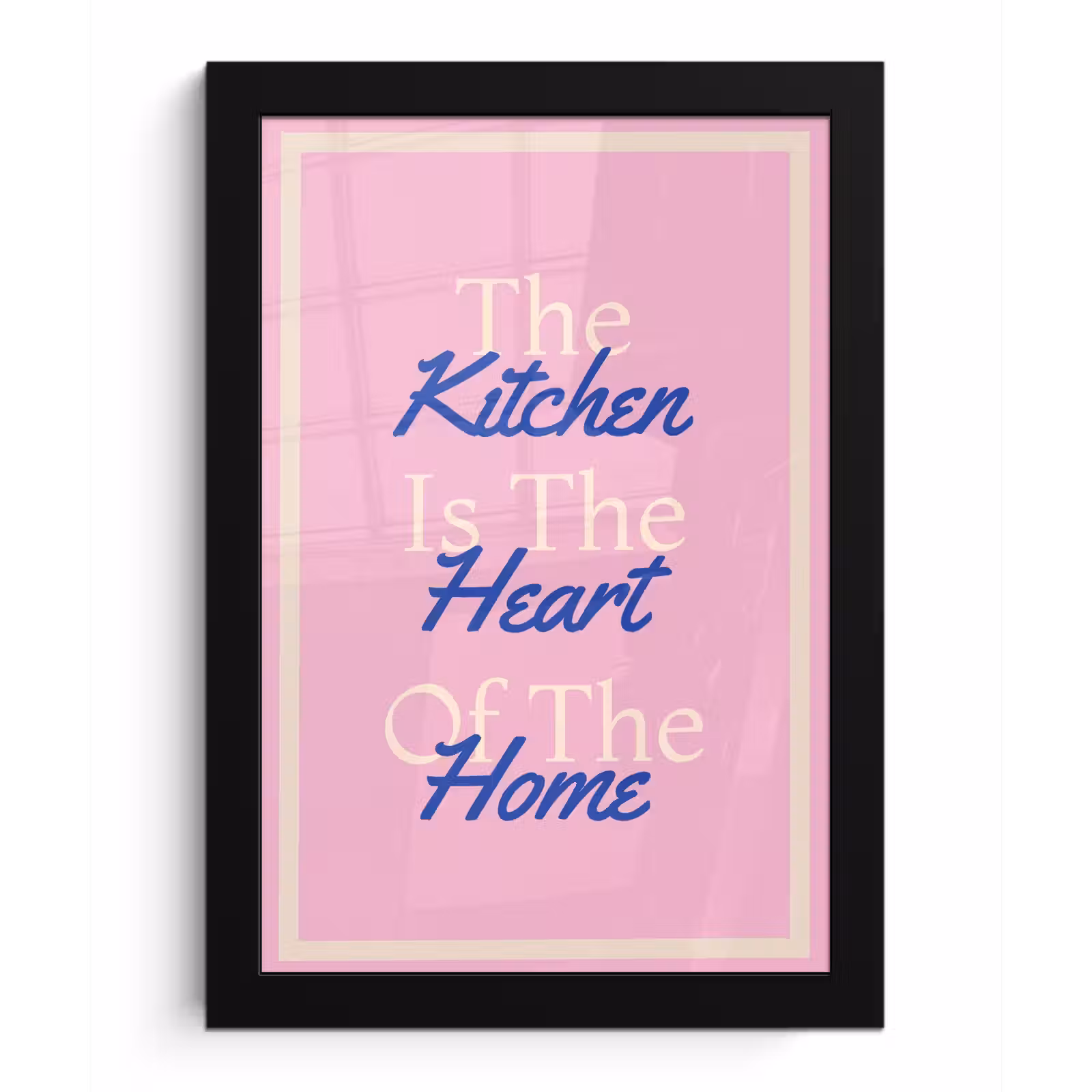 Poster met lijst - Tekst - Blauw - Keuken - Kader — 1