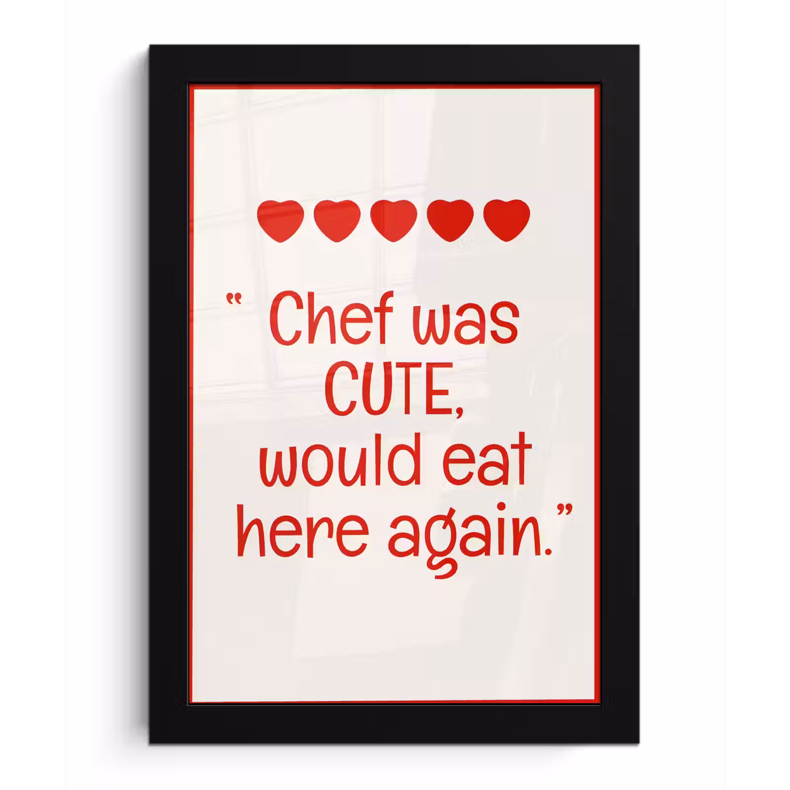 Poster met lijst - Tekst - Rood - Hartjes — 1
