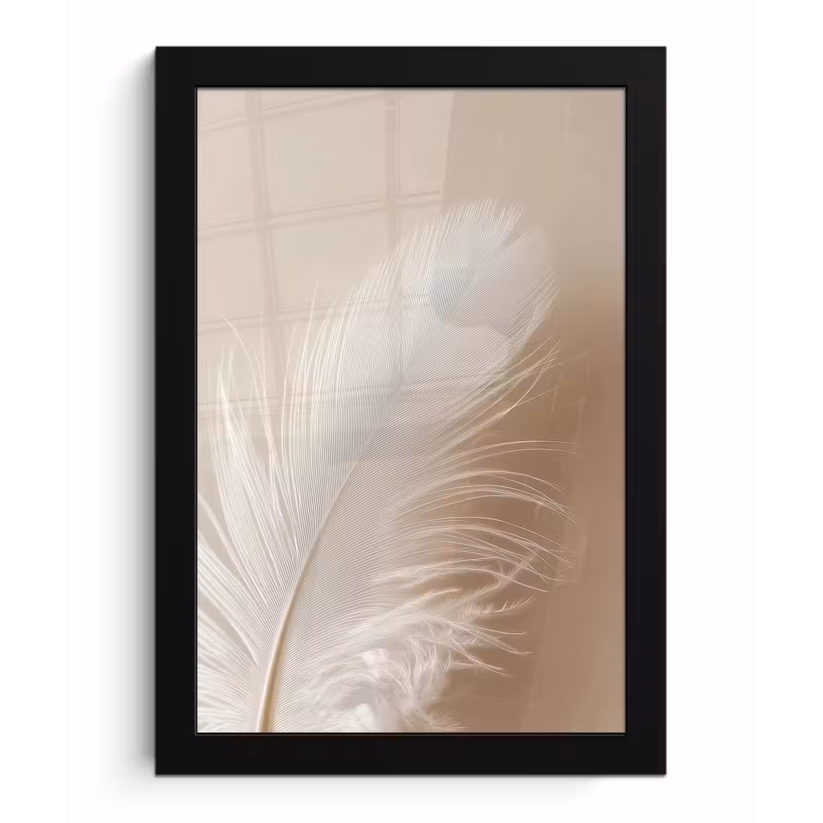 Poster met lijst - Veer - Minimalistisch - Roze — 1