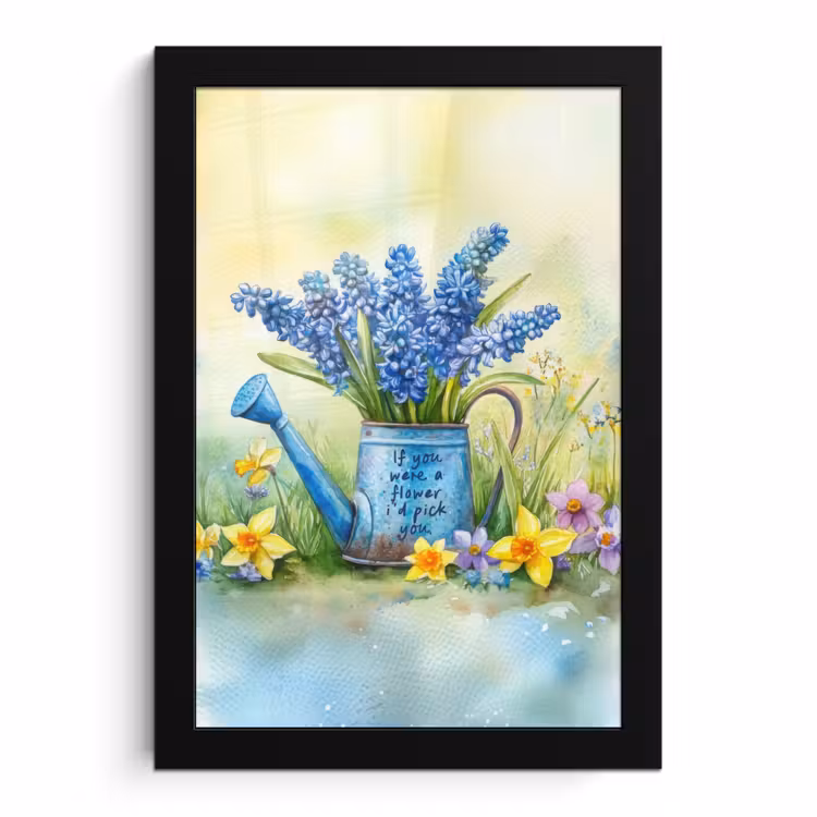 Poster met lijst - Lavendelbloemen - Quote - Gieter — 1