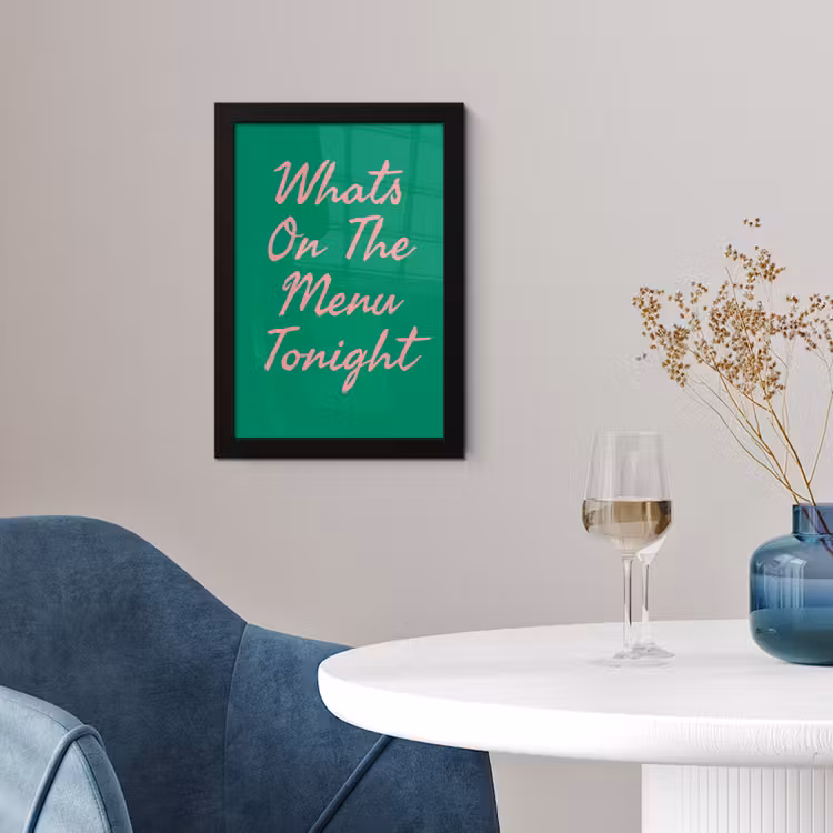 Poster met lijst - Menu - Quote - Roze — 2