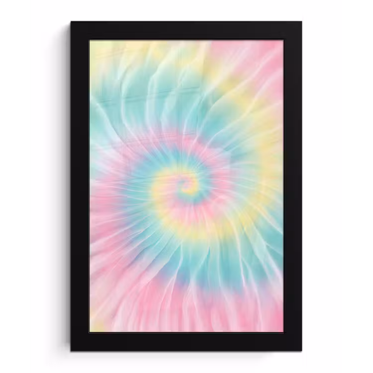 Poster met lijst - Pasteltinten - Tie dye - Roze — 1