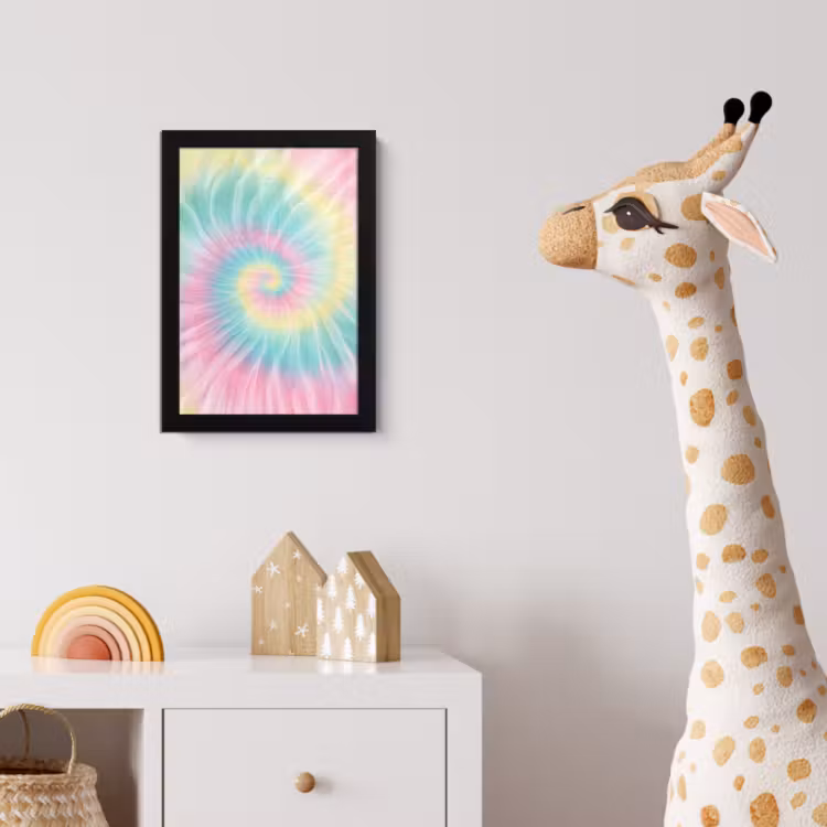Poster met lijst - Pasteltinten - Tie dye - Roze — 5