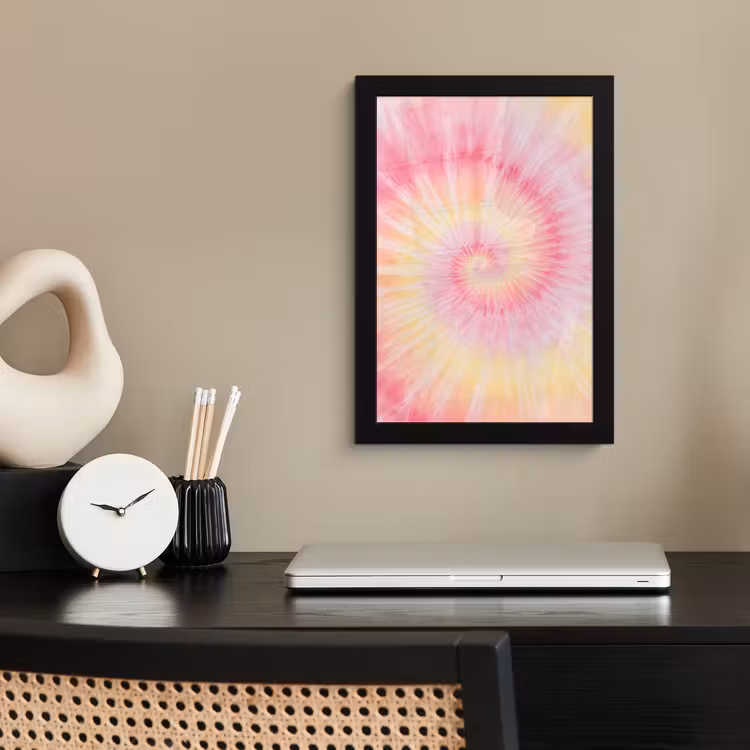 Poster met lijst - Patroon - Tie Dye - Pasteltinten - Roze — 3