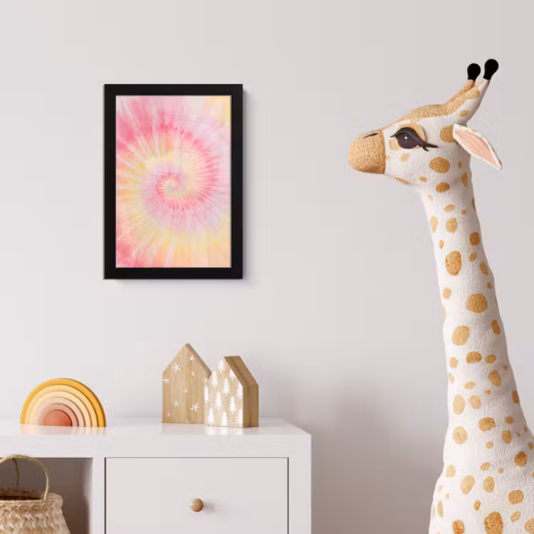 Poster met lijst - Patroon - Tie Dye - Pasteltinten - Roze — 5