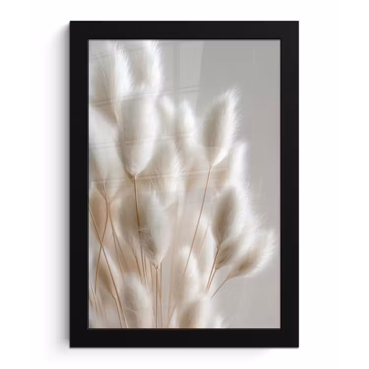 Poster met lijst - Pluimen - Beige - Minimalistisch — 1