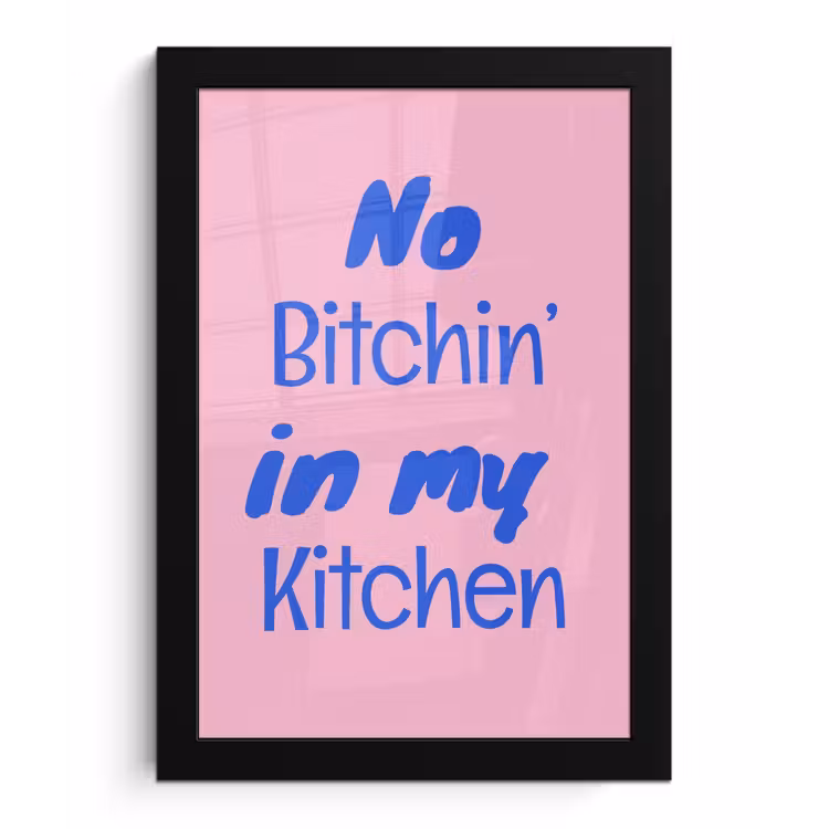Poster met lijst - Quote - Blauw - Lettertype - Keuken — 1