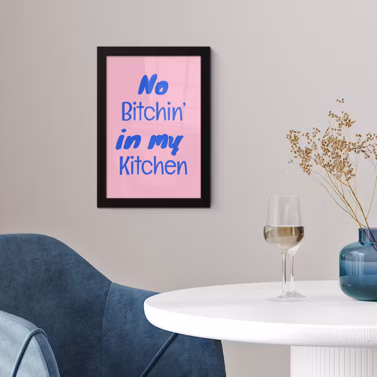 Poster met lijst - Quote - Blauw - Lettertype - Keuken — 2