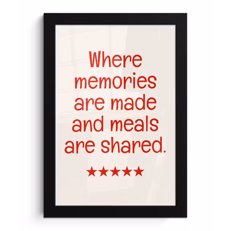 Poster met lijst - Quote - Sterren - Rood - Memories — 1