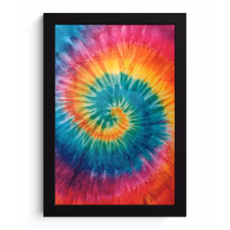 Poster met lijst - Regenboogkleuren - Tie dye - — 1