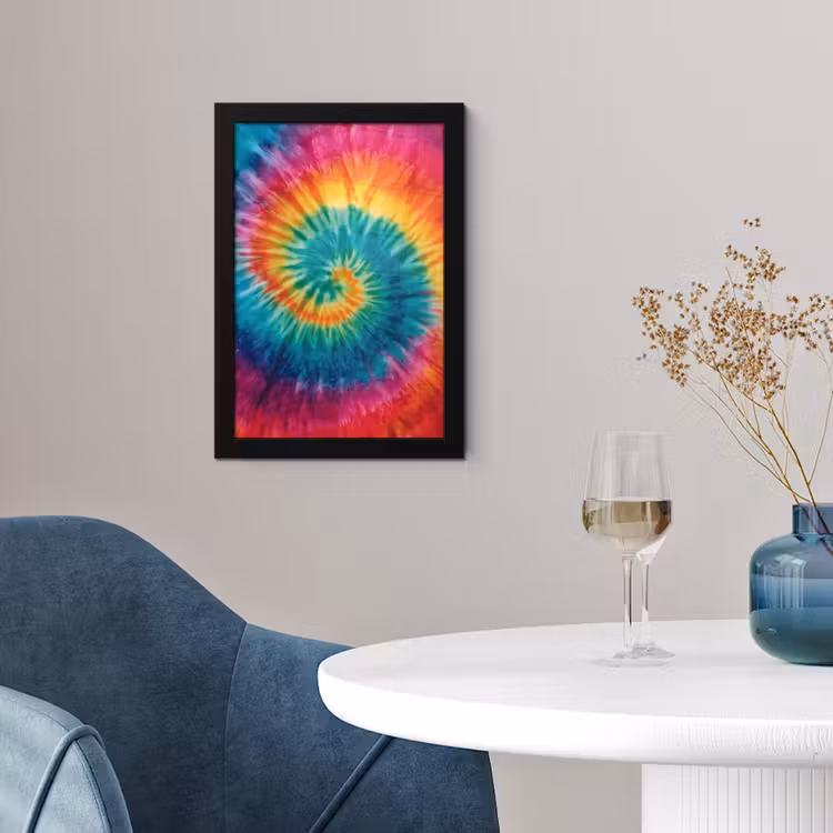 Poster met lijst - Regenboogkleuren - Tie dye - — 2