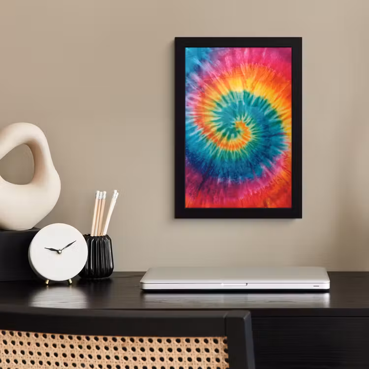 Poster met lijst - Regenboogkleuren - Tie dye - — 3