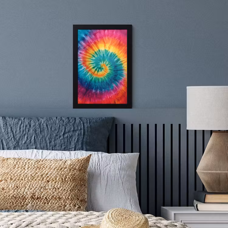 Poster met lijst - Regenboogkleuren - Tie dye - — 4