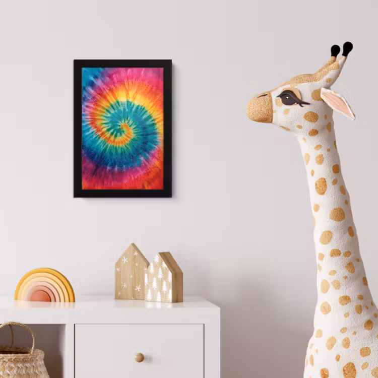 Poster met lijst - Regenboogkleuren - Tie dye - — 5