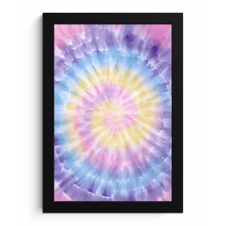 Poster met lijst - Spiraal - Tie dye - Pasteltinten — 1