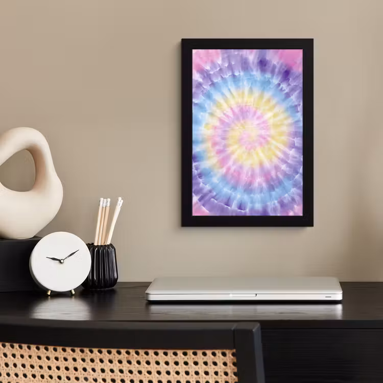 Poster met lijst - Spiraal - Tie dye - Pasteltinten — 3
