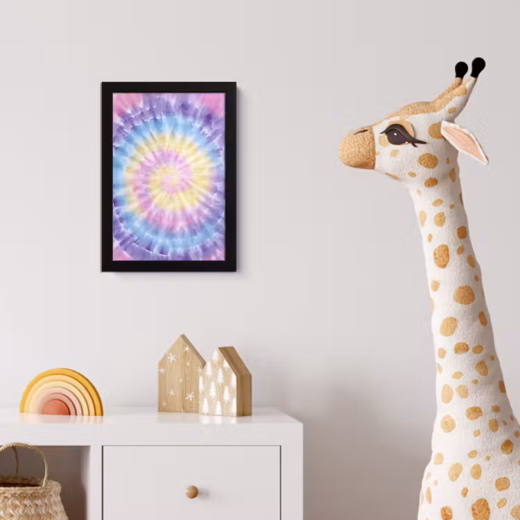 Poster met lijst - Spiraal - Tie dye - Pasteltinten — 5