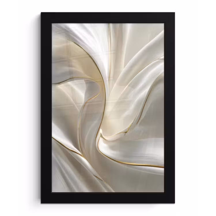 Poster met lijst - Stof - Plooien - Goud — 1