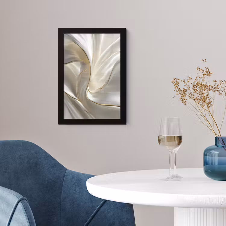 Poster met lijst - Stof - Plooien - Goud — 2