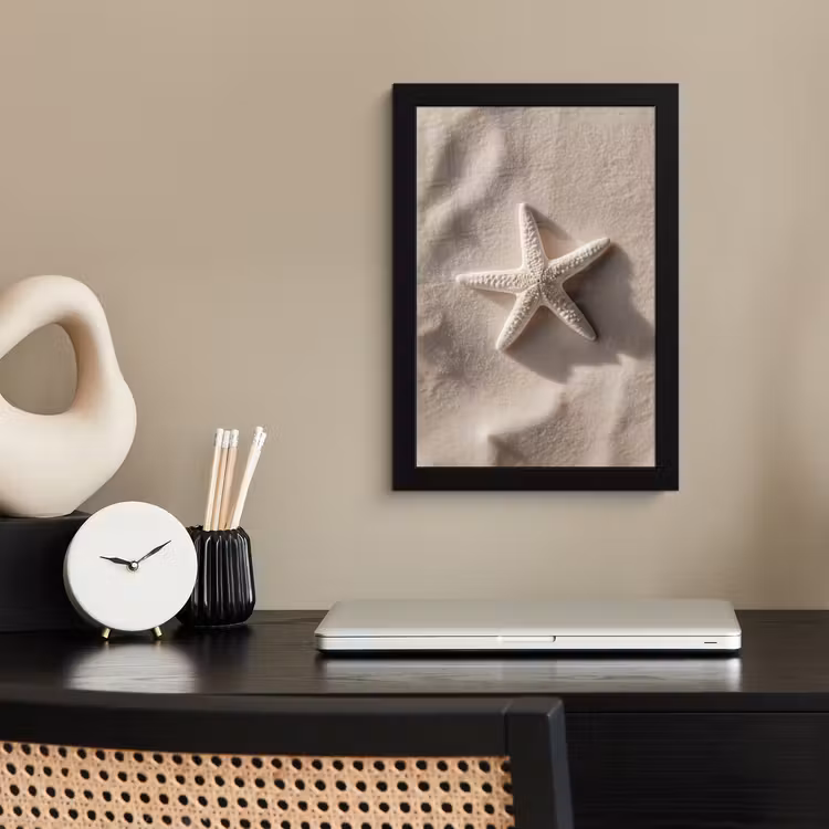 Poster met lijst - Strand - Zeester - Zand - Beige — 3