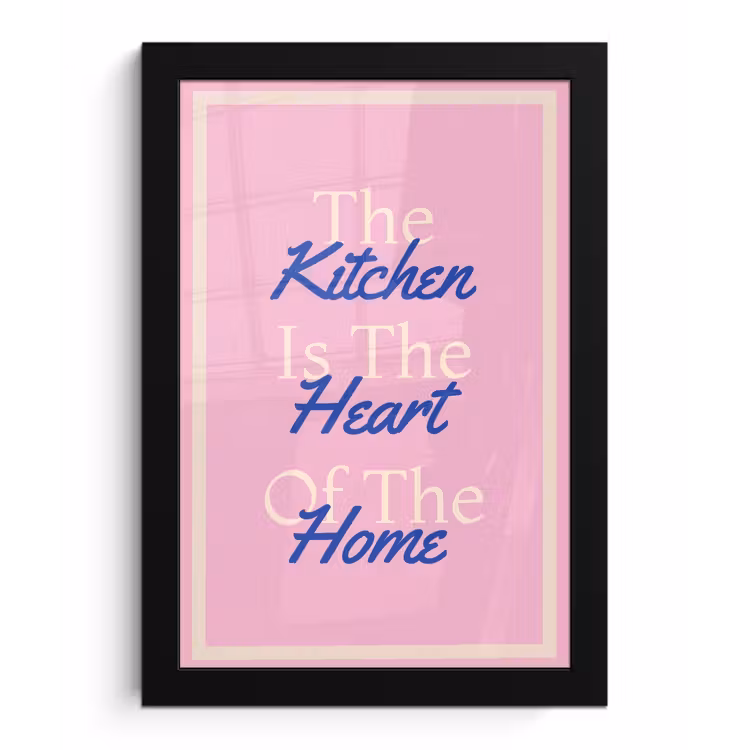 Poster met lijst - Tekst - Blauw - Keuken - Kader — 1