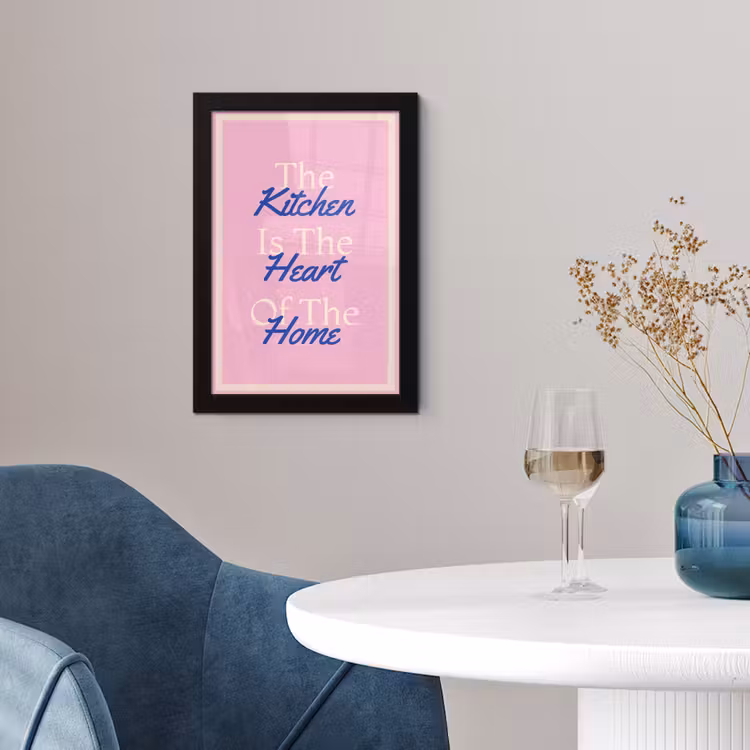 Poster met lijst - Tekst - Blauw - Keuken - Kader — 2