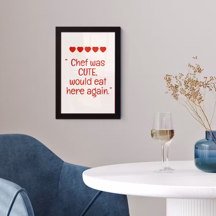 Poster met lijst - Tekst - Rood - Hartjes — 2