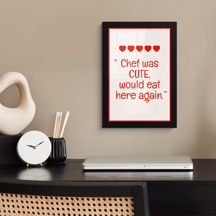 Poster met lijst - Tekst - Rood - Hartjes — 3