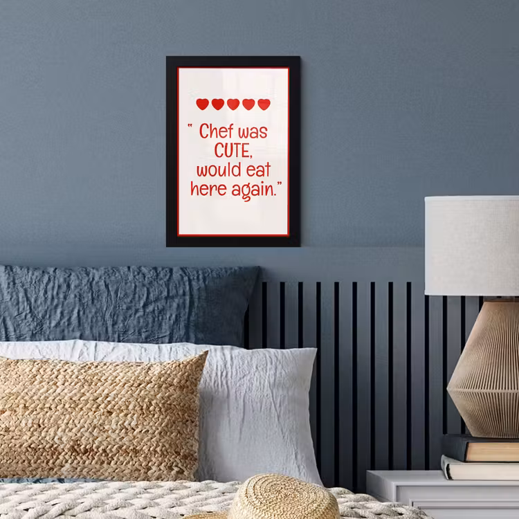 Poster met lijst - Tekst - Rood - Hartjes — 4