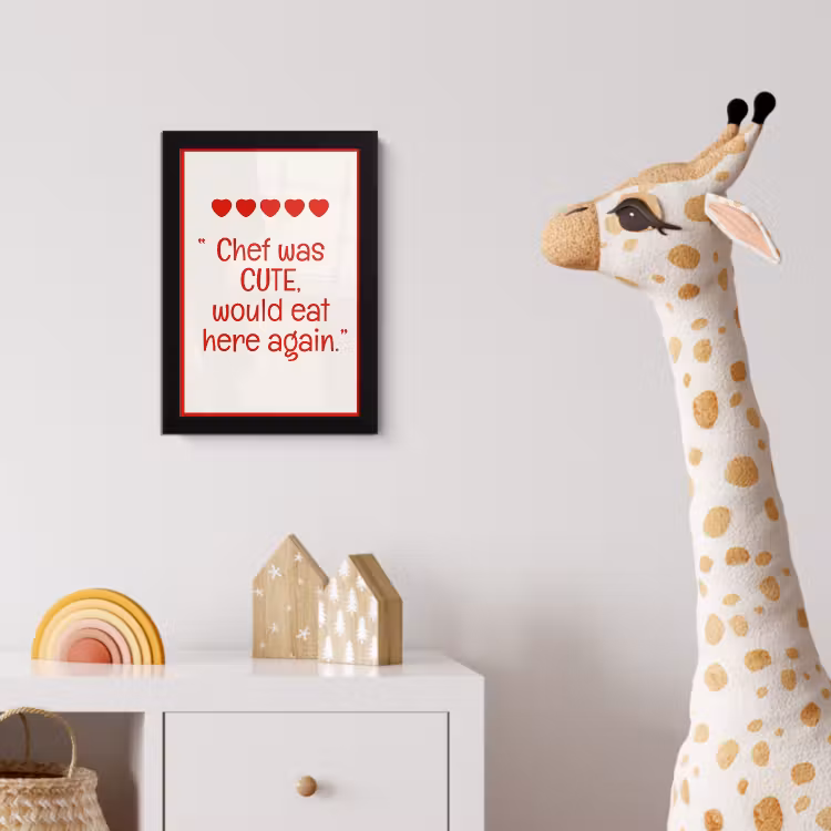 Poster met lijst - Tekst - Rood - Hartjes — 5