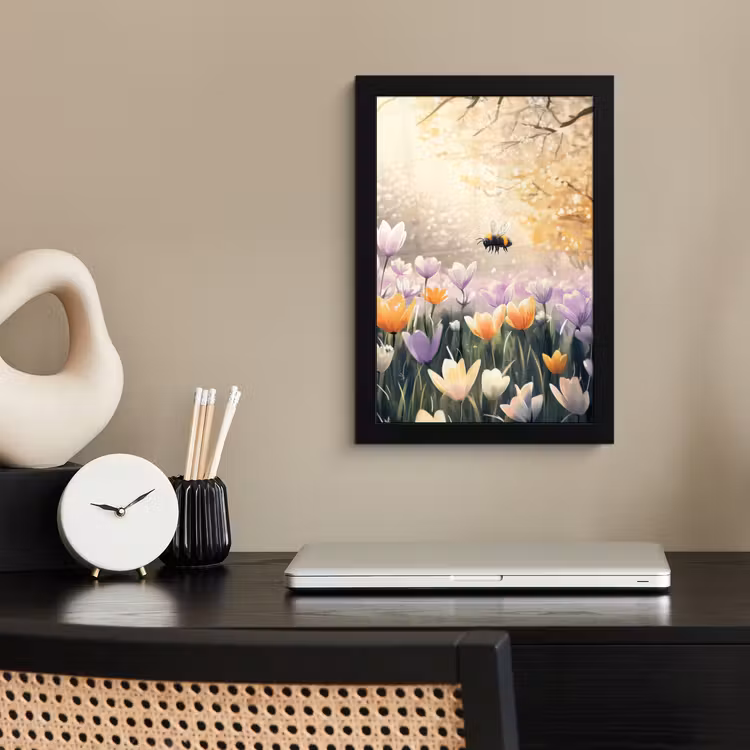 Poster met lijst - Viooltjes - bij - Zonlicht — 3