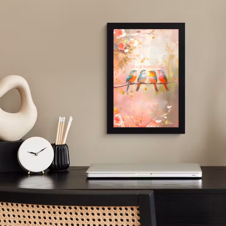 Poster met lijst - Vogels - Tak - Quote - Roze — 3