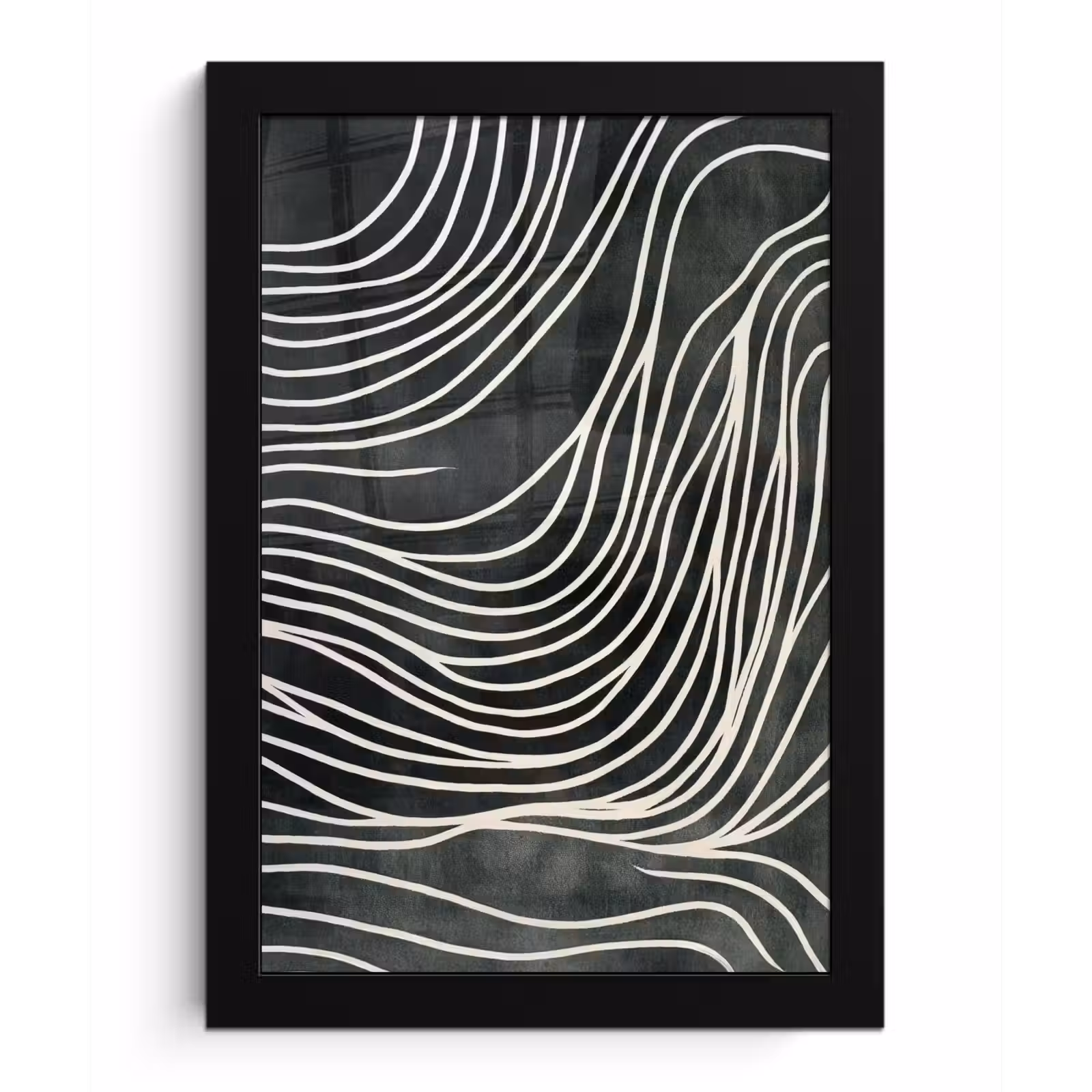 Poster met lijst - Lijnen - Patroon - Abstract - Wit — 1
