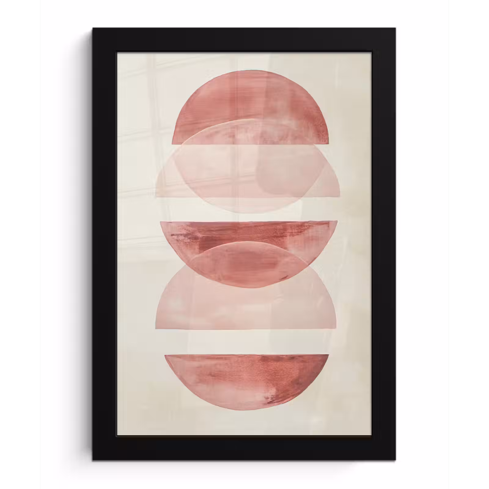 Poster met lijst - Minimalistisch - Cirkels - Roze — 1