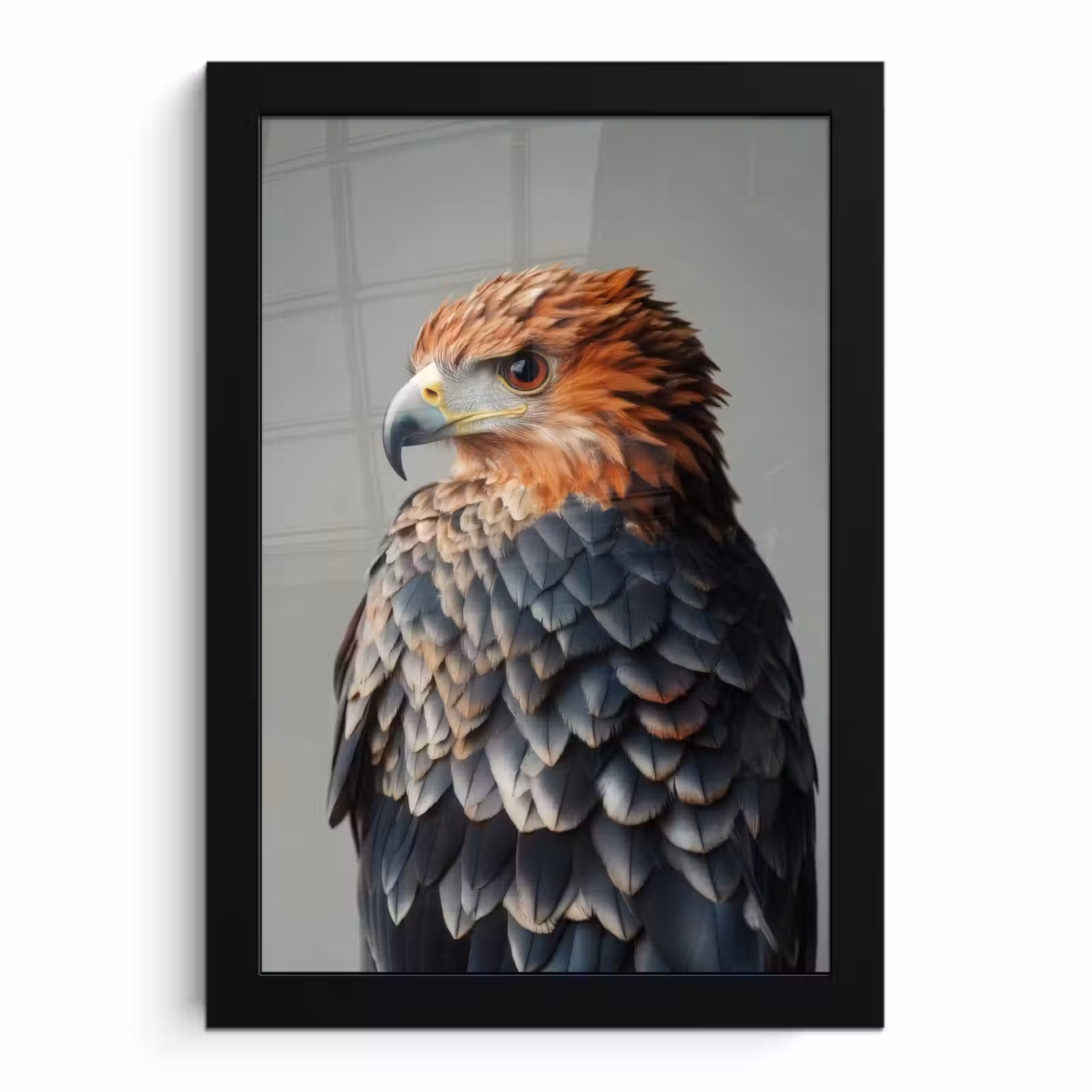 Poster met lijst - Vogel - Realistisch - Veren - Bruin — 1