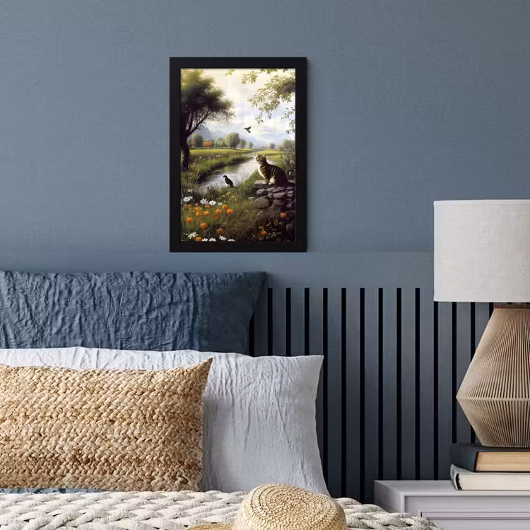 Poster met lijst - Kat - Beekje - Weide — 4