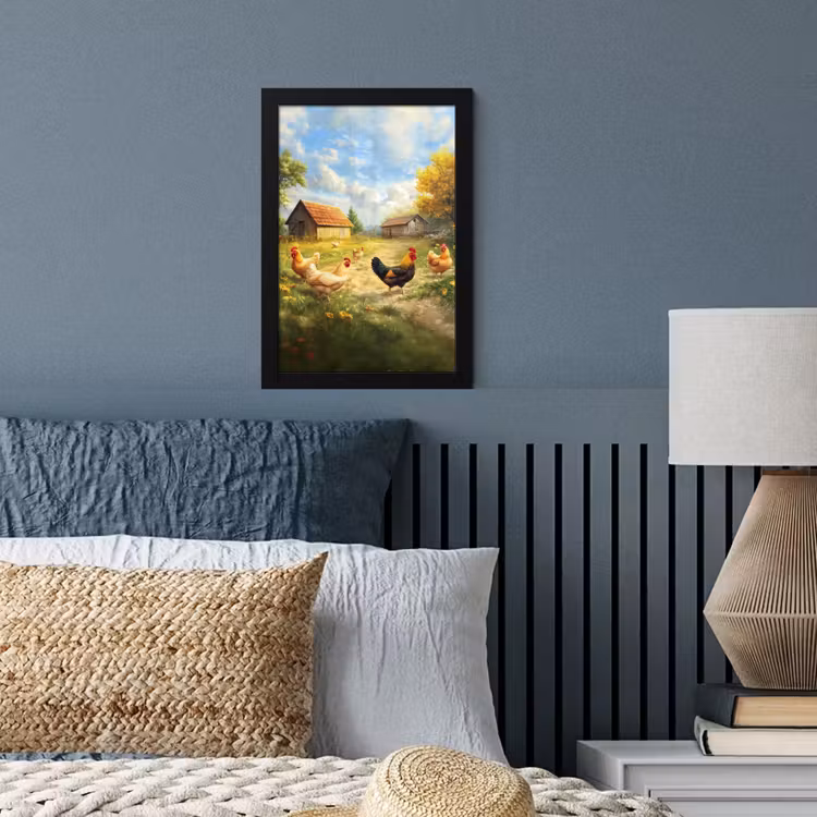 Poster met lijst - Kippen - Landelijke rust - Natuur — 4