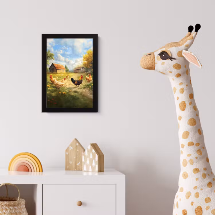 Poster met lijst - Kippen - Landelijke rust - Natuur — 5