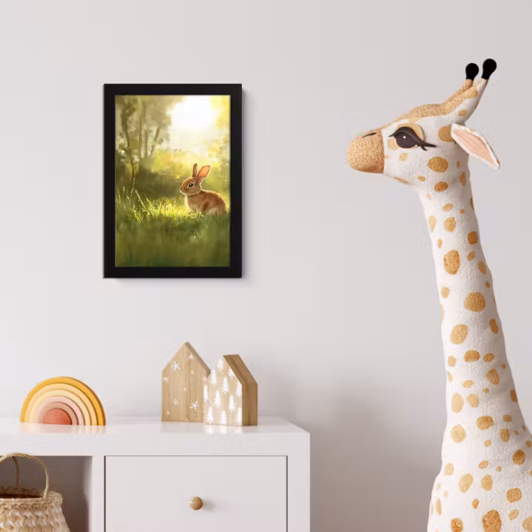 Poster met lijst - Konijn - Zonlicht - Bos — 5