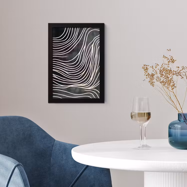 Poster met lijst - Lijnen - Patroon - Abstract - Wit — 2