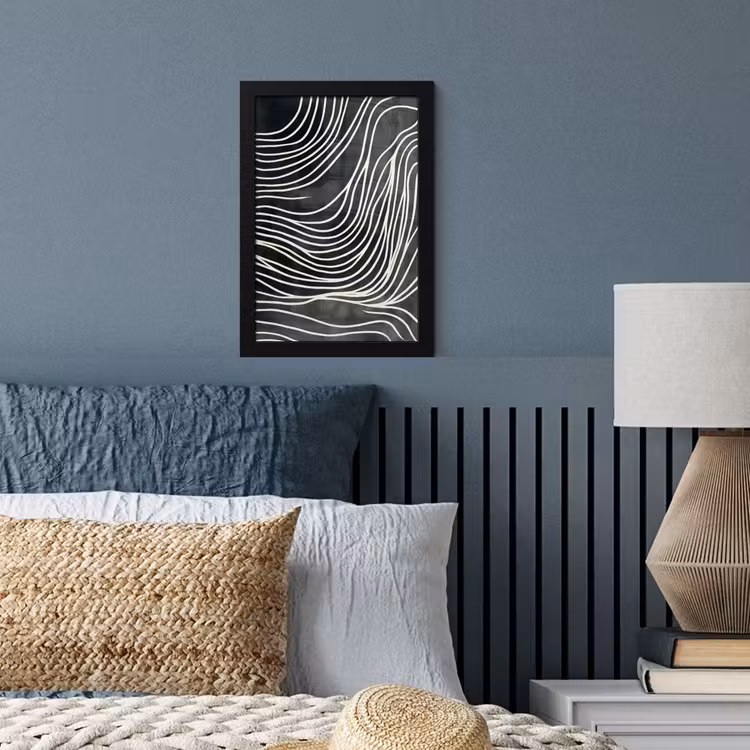 Poster met lijst - Lijnen - Patroon - Abstract - Wit — 4