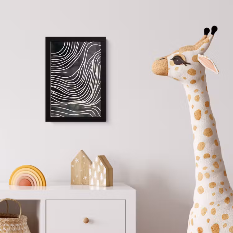 Poster met lijst - Lijnen - Patroon - Abstract - Wit — 5