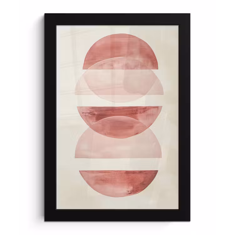 Poster met lijst - Minimalistisch - Cirkels - Roze — 1