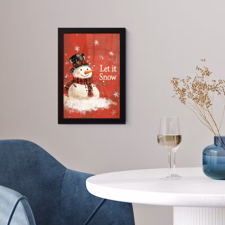 Poster met lijst - Sneeuwpret - Winter - Sneeuwpop — 2