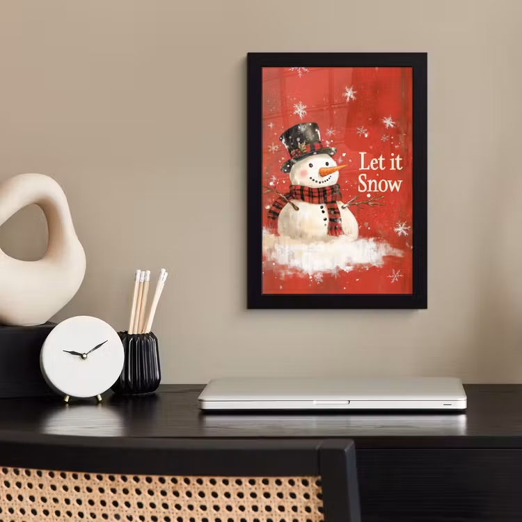 Poster met lijst - Sneeuwpret - Winter - Sneeuwpop — 3