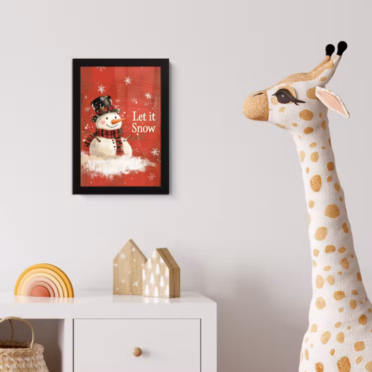 Poster met lijst - Sneeuwpret - Winter - Sneeuwpop — 5