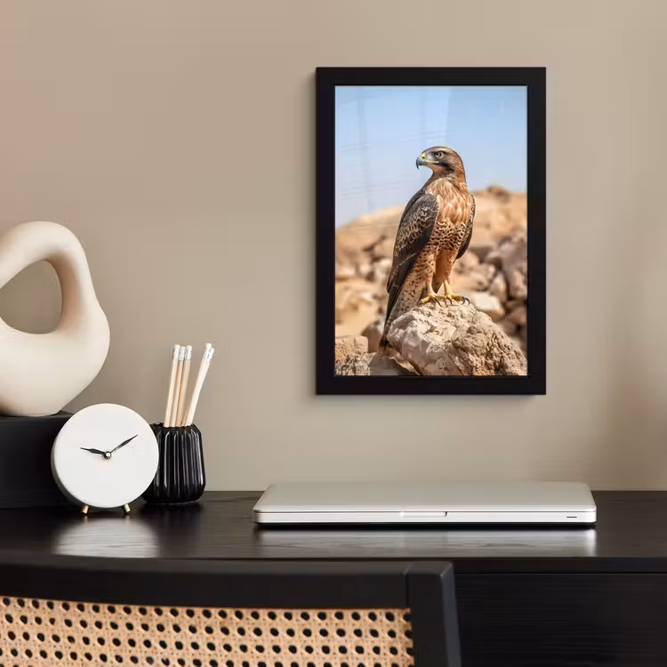 Poster met lijst - Valk - Vogel - Rots - Macht — 3