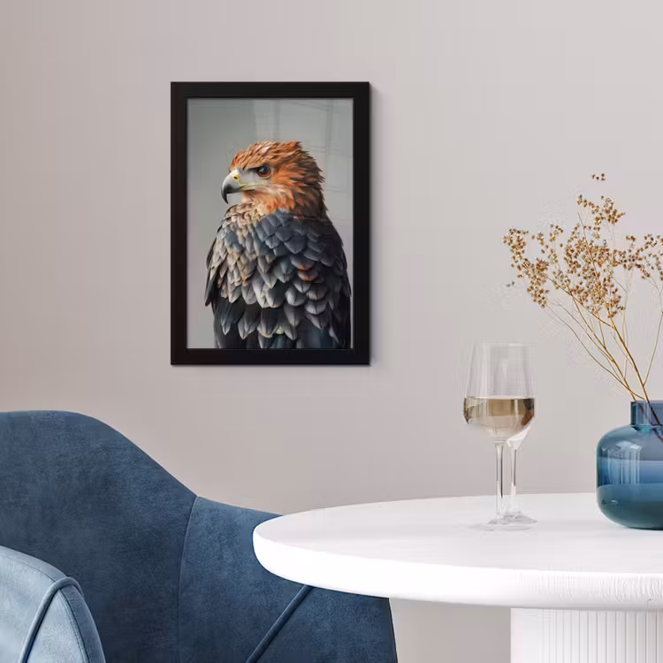 Poster met lijst - Vogel - Realistisch - Veren - Bruin — 2