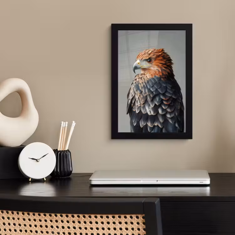 Poster met lijst - Vogel - Realistisch - Veren - Bruin — 3